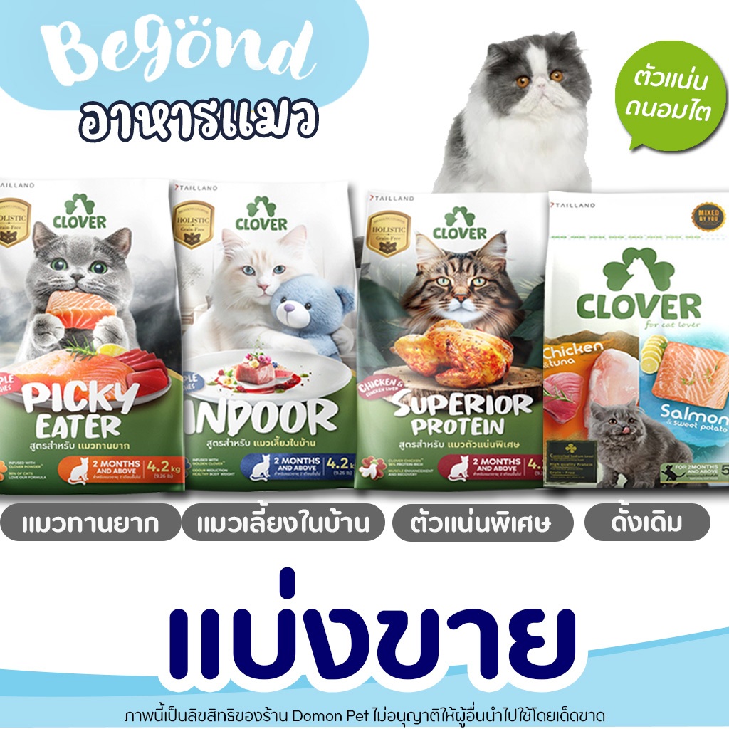 ✅แบ่งขาย✅ Clover อาหารแมวโฮลิสติกและเกรนฟรี ดูแลระบบการดูดซึมและการขับถ่าย ห่างไกลโรคไต