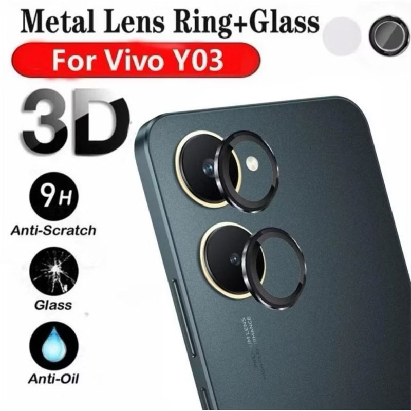 ฟิล์มกระจก กันรอย เลนส์กล้อง สำหรับ  Vivo Y03 Y03T Y18 Y28s ฟิล์ม