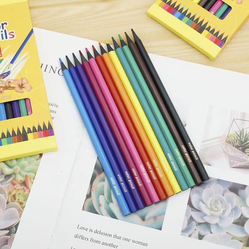 ดินสอสี สีไม้ ชุด12สี 24สี มืออาชีพน้ํามันดินสอ ระบายสี Color pencils