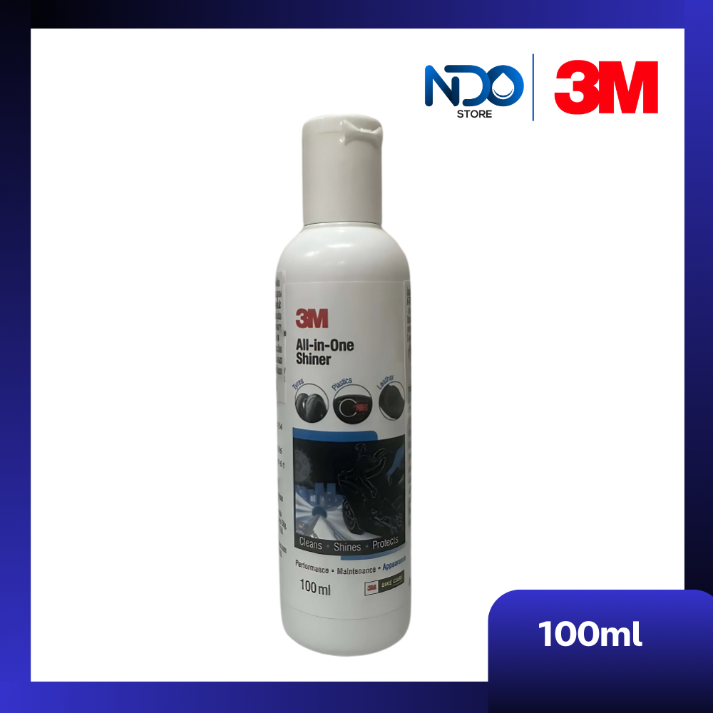 3M All-in-One Shiner น้ำยาเคลือบเงา ไวนิล เบาะหนัง พลาสติก และยางรถยนต์ ขนาด 100