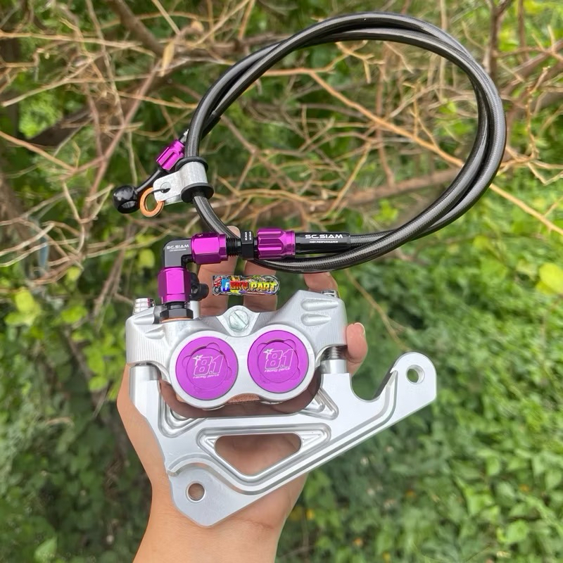 ชุดโครตเทพ ปั้ม 8.1 งาน CNC แกะลายปีกนก เทียบแท้ ปั้ม+ขาจับ+น็อต+สายเบรค ( ใส่ปลดวาล์วได้ ) - รูปที่ 3