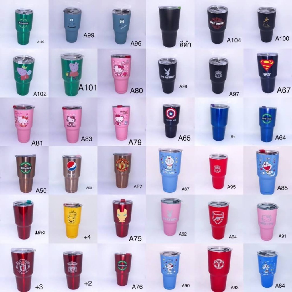 แก้ว30ออนซ์พิมพ์ลาย  สีสันสวย ดีไซน์สวยงาม แถมฝาพร้อมกล่อง แก้วน้ำเก็บความเย็น/ร้อน