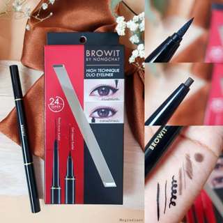 【น้องฉัตร】อายไลน์เนอร์ 2หัว เมจิก&ดินสอ【ไฮเทคนิคดูโอ้】BROWIT…