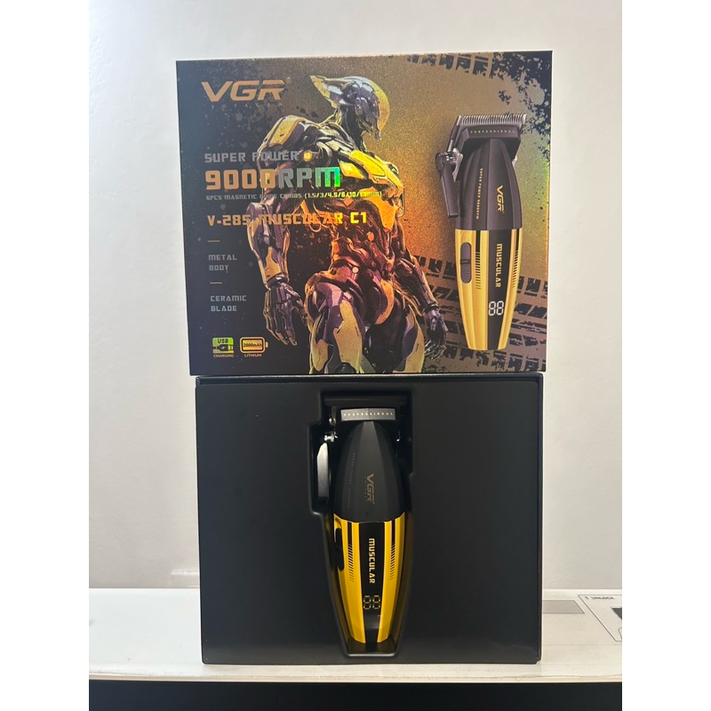 VGR  vgr285  muscular c1 ปัตตาเลี่ยนตัดผมไร้สาย ฟันเซรามิค ปรับสปีดรอบได้2ระดับ ตัวเครื่องมินิ มีจอบ