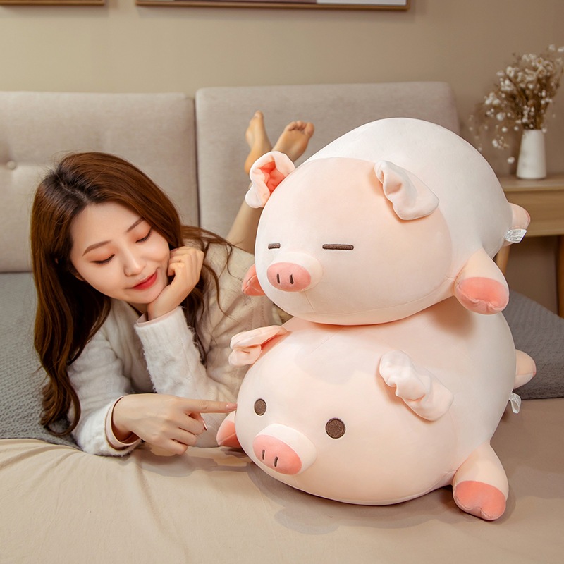 หมอนตุ๊กตาหมู สีชมพู ตุ๊กตาหมู ผ้านาโน อ่อน นุ่ม น่ารัก ขนาด 40 ซม. ของเล่นเด็ก ของขวัญวันเกิด ราคา ถูกที่สุด ดีลบีเคเค แกลเลอรีภาพที่ 9