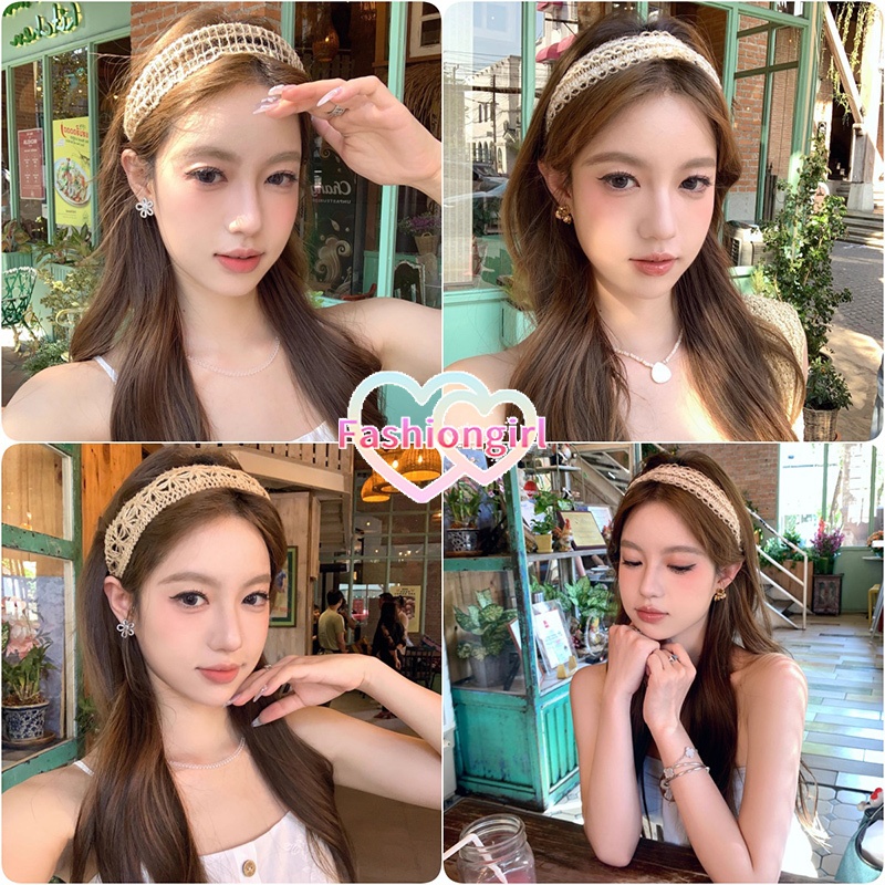 💯Fashion girl💯สไตล์โบฮีเมียน ที่คาดผม เครื่องประดับศีรษะแฟชั่น แฟชั่นสําหรับผู้หญิง ฟางฝ้ายและลินิน พร้อมส่งในไทย
