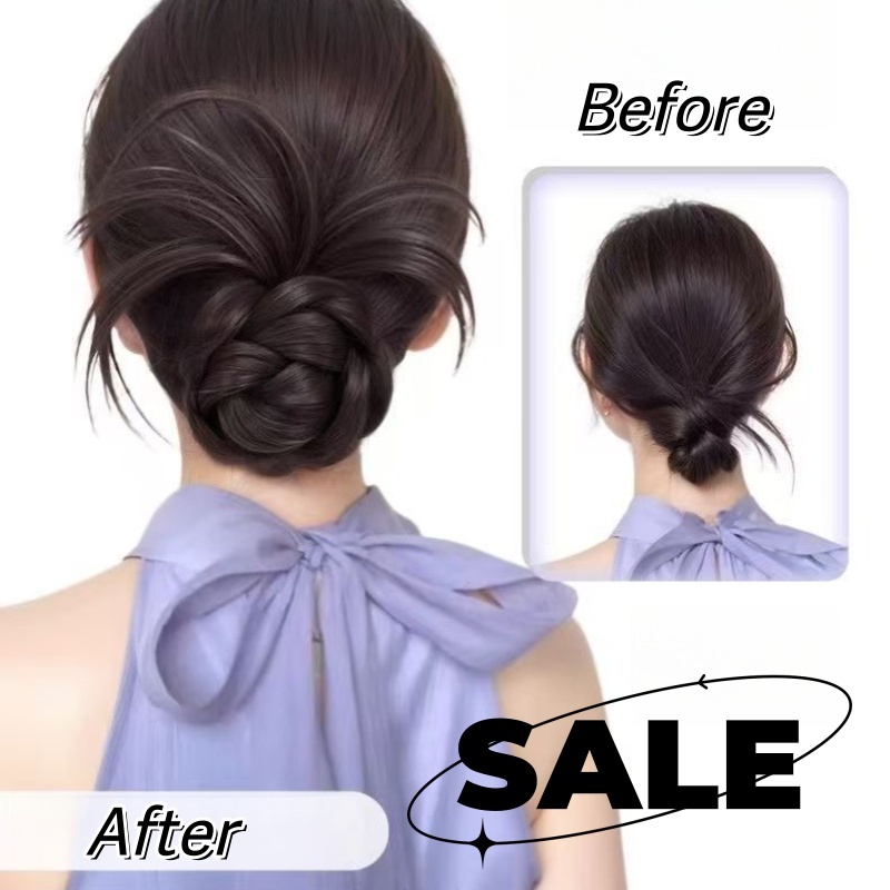 🔥พร้อมส่ง🔥ทรงดังโงะ มวยผมเจ้าสาว แค่หนีบ  กิ๊บหนีบปลอม กิ๊บหนีบผมครึ่งหัว สไตล์เกาหลี - รูปที่ 3