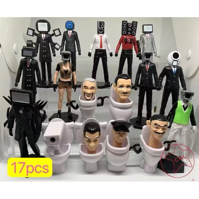 โมเดลตุ๊กตาฟิกเกอร์ Skibidi Toilet Action Figure Speakerman TV Man Monitor Man ของเล่นสําหรับเด็ก เก็บสะสม 6738