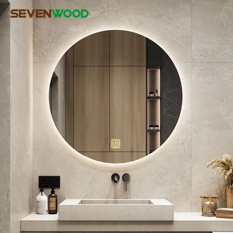 SEVENWOOD กระจกกลม กระจกมีไฟ กระจก led กระจกวงกลม bathroom mirror กระจกแขวน เส้นผ่านศูนย์กลาง 50/60/70ซม