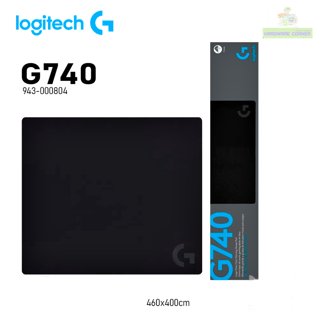 Logitech G740 Large Thick Cloth Gaming Mouse Pad แผ่นรองเม้าเกมมิ่ง ขนาด (460x400x5mm) เหมาะสำหรับเซ