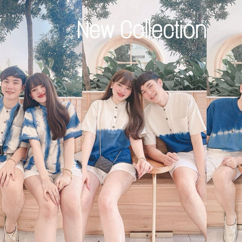 เสื้อคอปีนเนื้อผ้าฝ้ายย้อม กดแยกชิ้น