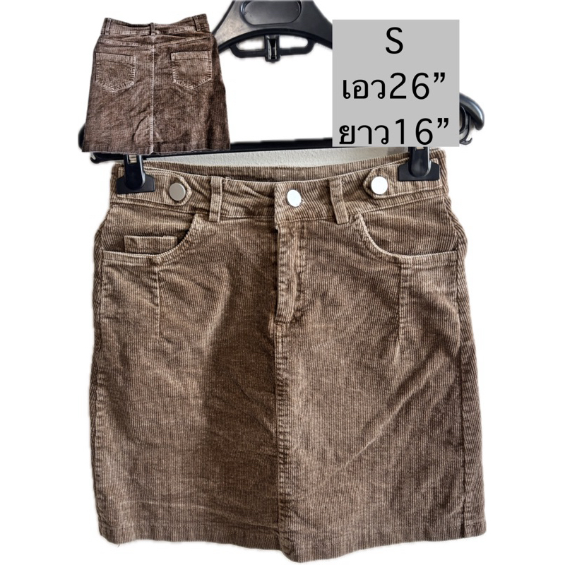 กป1 ไซส์ M กระโปรงลูกฟูก มือสอง กระโปรงลูกฟูก ไซส์ S ไซส์ M กระโปรงวินเทจ y2k