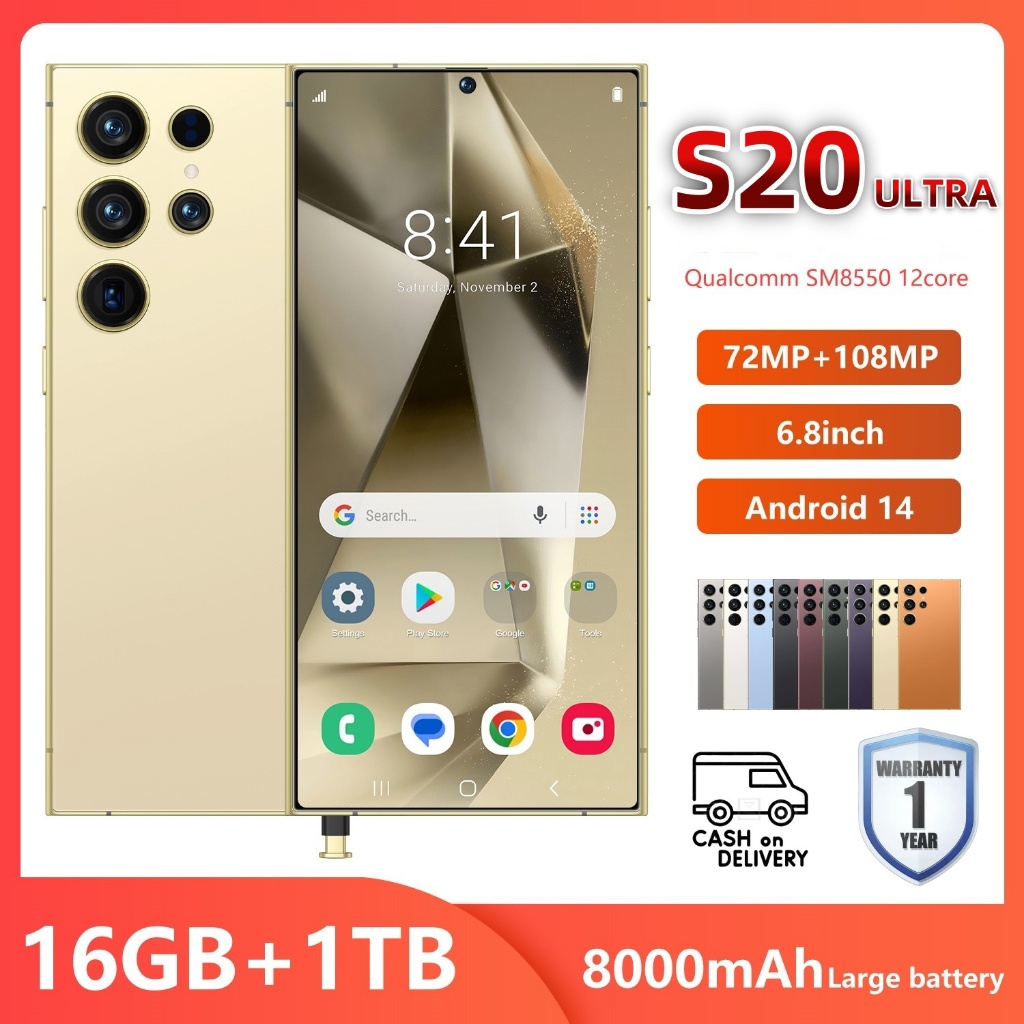 มือถือ S20 5G 12+512GB 5G สมาร์ทโฟน 5G WIFI Android ราคาถูก โทรศัพท์เล่นเกม รับประกัน 1 ปี COD