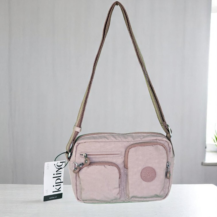กระเป๋าสะพายข้าง Kipling สีกะปิแท้100%