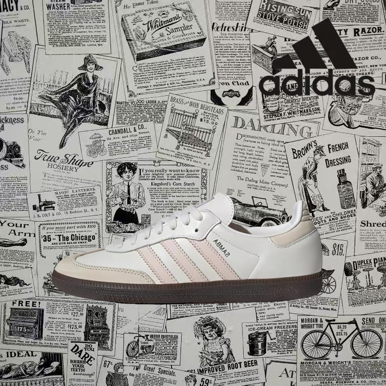 🍒(ของแท้ 100 % ) adidas originals Samba OG IH2751 สีขาว/ชมพู/สีน้ำตาล