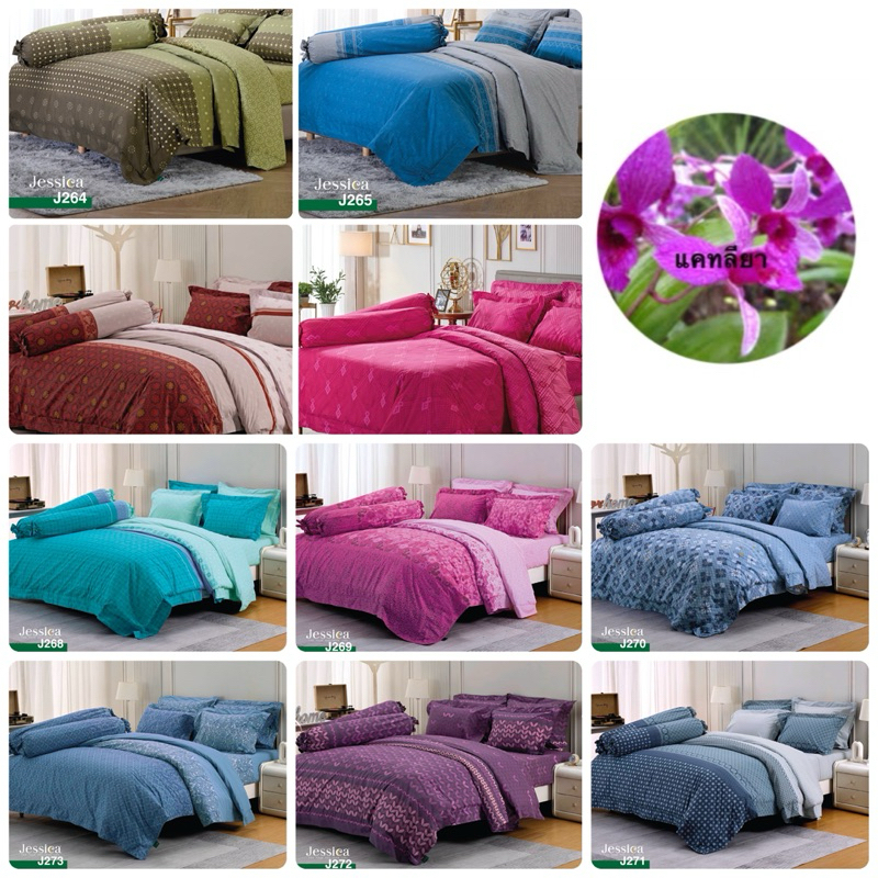 Jessica ผ้าปู  (ไม่รวมผ้านวม) 5 ฟุต 6ฟุต เจสสิก้า J 264 265 266 267 268 269 270 271 272 273 ร้านแคทล