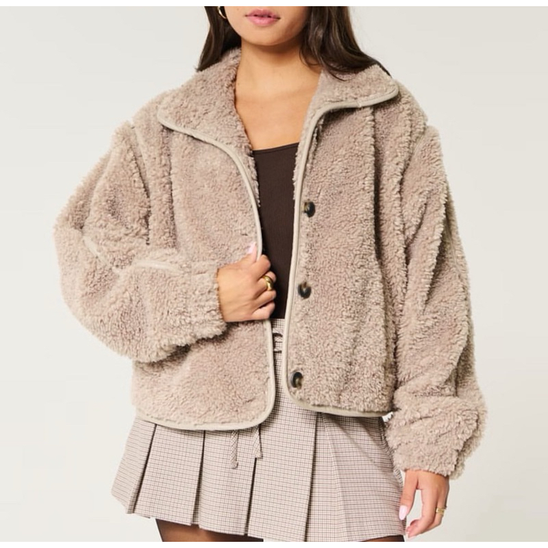 🆕Hollister Sharpa fuzzy Jacket Woman แท้💯