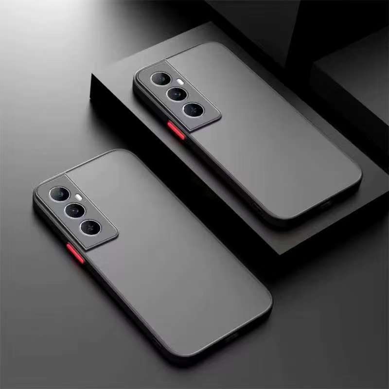 เคสขอบสีหลังแบบขุ่น สำหรับ Oppo Realme C65 / Realme 14 เคสใสกันกระแทก ขอบสีหลังด้าน