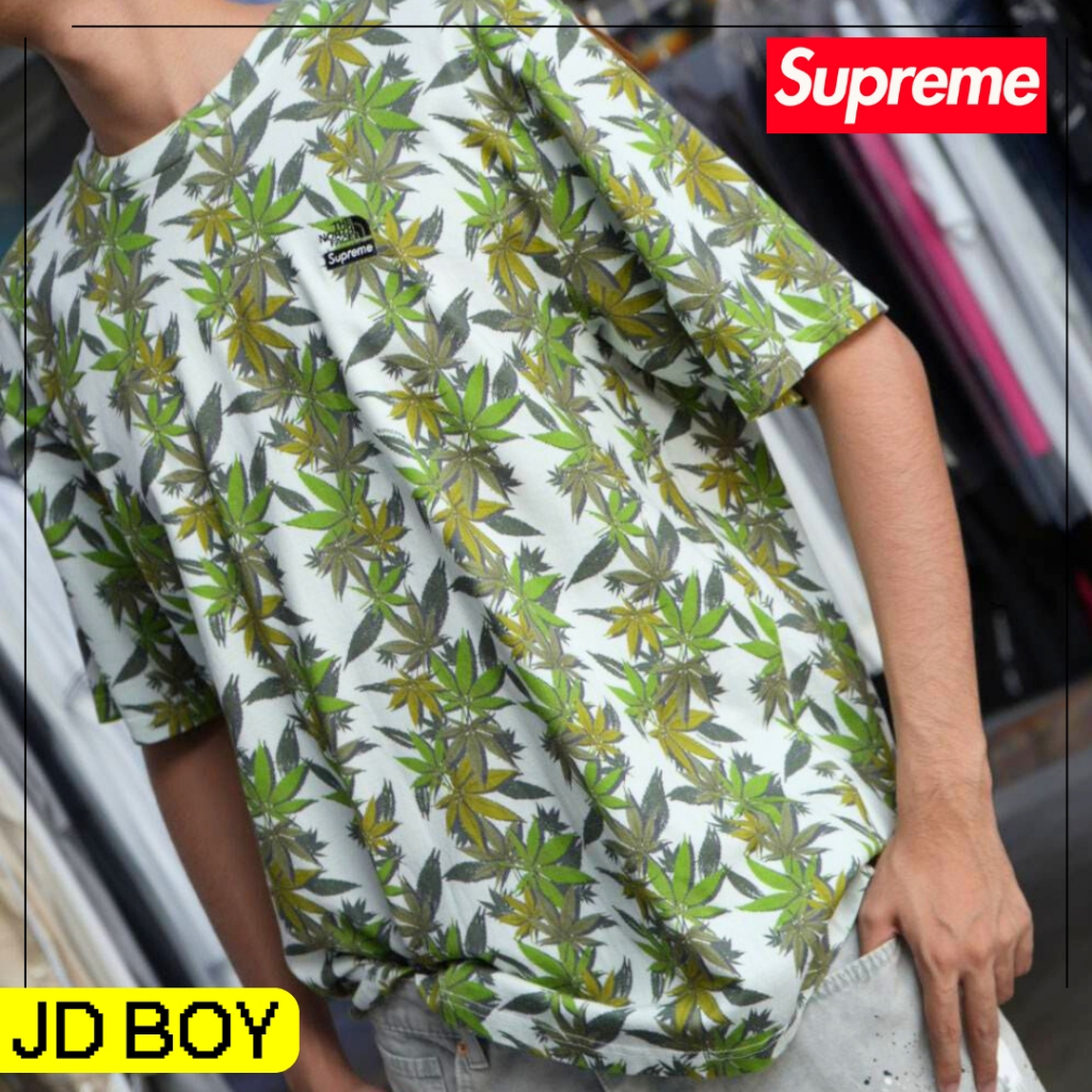 (มีส่งด่วนได้ของเลยวันนี้) JDBOY - Supreme เสื้อยืด ของแท้ ลายใบไม้ พร้อมส่ง