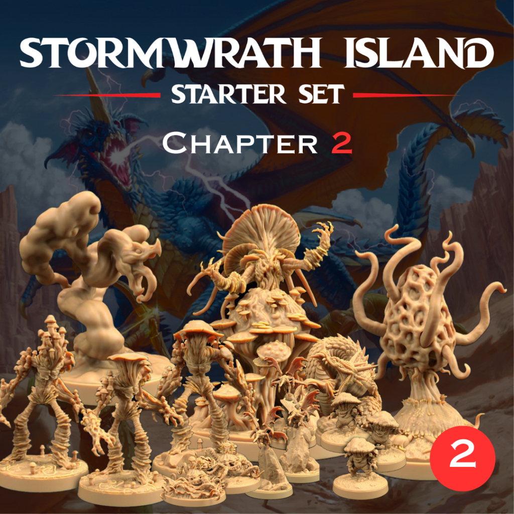 Stormwrath Island [Starter Set] - Chapter 2 Iโมเดลบอร์ดเกม (งานเรซิ่นยังไม่ลงสี) ฐาน 1-2 นิ้ว