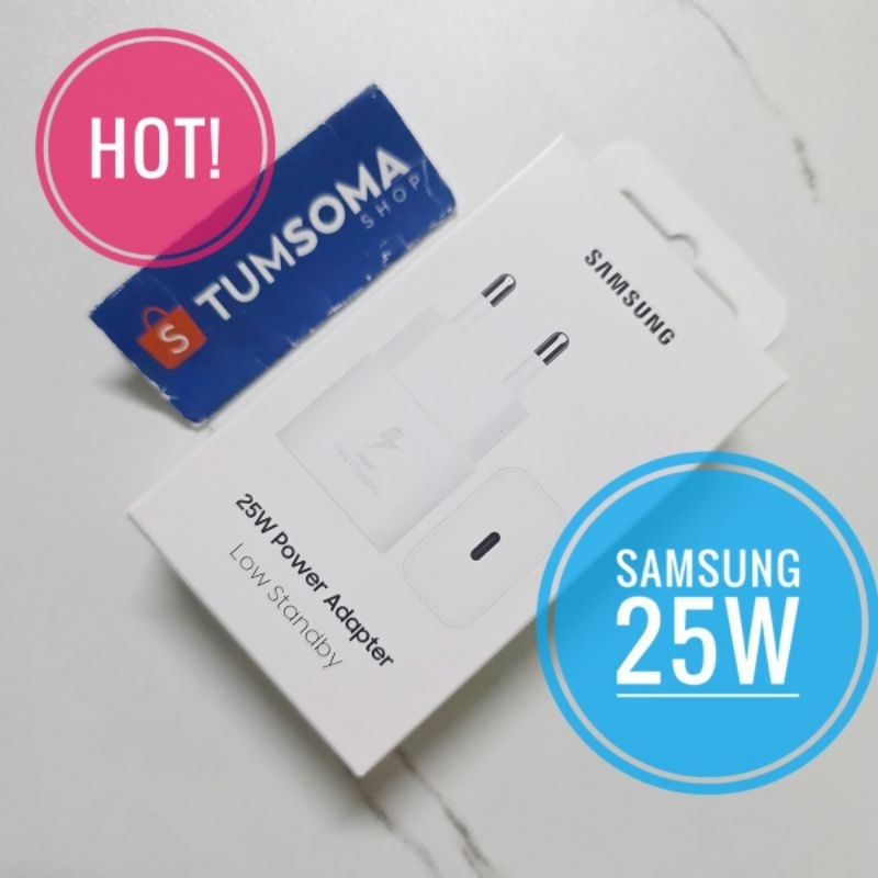 (พร้อมส่ง) หัวชาร์จเร็ว Samsung Fast Charge 25W สีขาว ของแท้ 100% จากศูนย์ ไม่แกะซีล