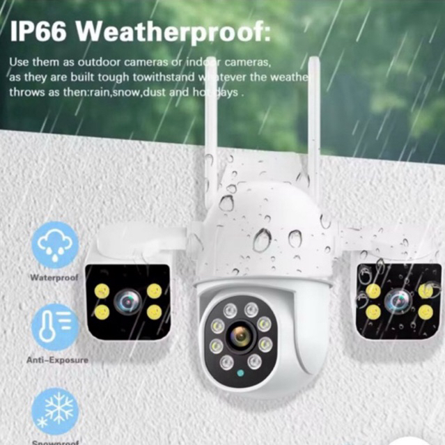 กล้องวงจรปิดไร้สาย 3เลนส์ ipcamera pc261 กลางคืนภาพสี ระบบเตือนภัย