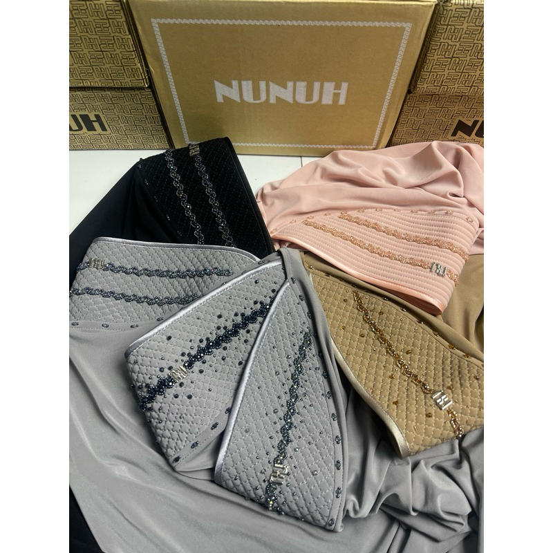 NUNUH ผ้าคลุมผมประดับคริสตัล ผ้าคลุมผมสวมสำเร็จ