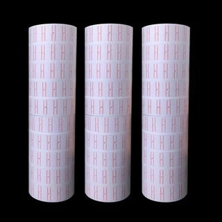 ป้ายราคาขาวคาดแดง กระดาษตีราคา สติกเกอร์ตีราคา 12×21มม สำหรับเครื่อง MX-5500 ป้ายราคา ขอบแดง