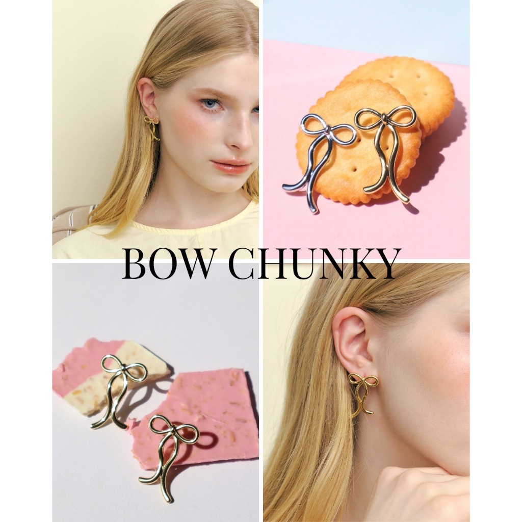 ivowly-Bow chunky earring ต่างหูโบว์ใหญ่