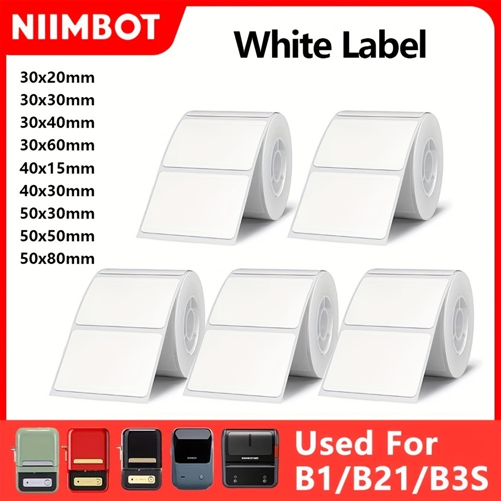 Niimbot B21/B1/B3S/B31 Thermal Label Sticker Paper White 20-50mm Printing Tag Commodity Price Tag