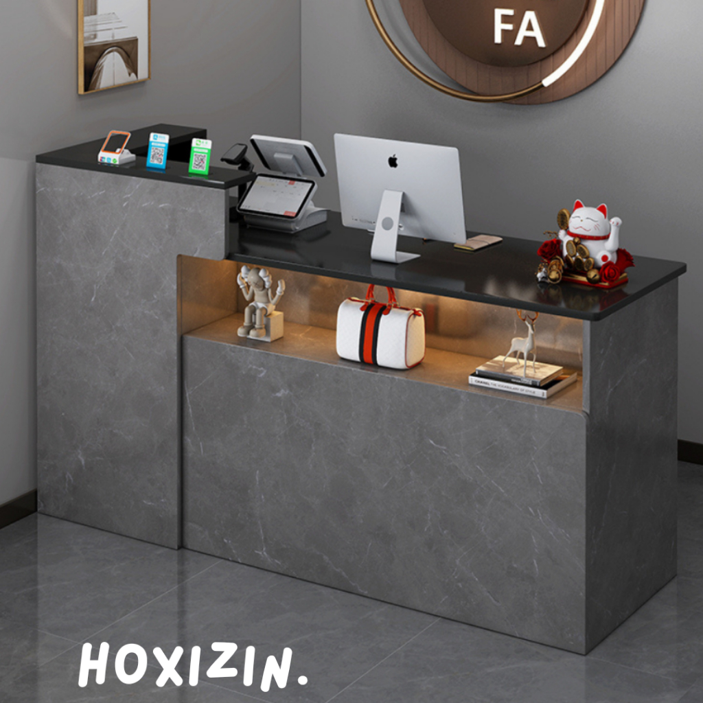 เคาน์เตอร์คิดเงิน โต๊ะแคชเชียร์มีลิ้นชัก Counter Bar มีชั้นวางโชว์สินค้า สวยหรูหรา ตกแต่งร้านค้า
