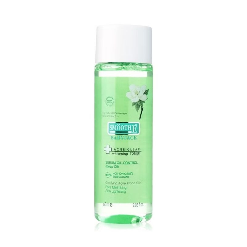 SmoothE Baby Face Acne Clear Whitening Toner สมูท อี เบบี้เฟส แอคเน่เคลียร์ ไวท์เทนนิ่ง โทนเนอร์ 60 มล.