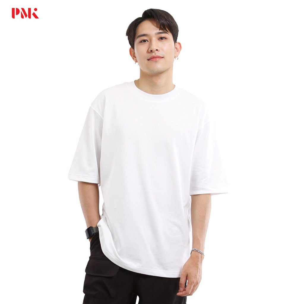 PMK - เสื้อยืด Oversize Cool Ease สีขาว  เสื้อโอเวอร์ไซซ์