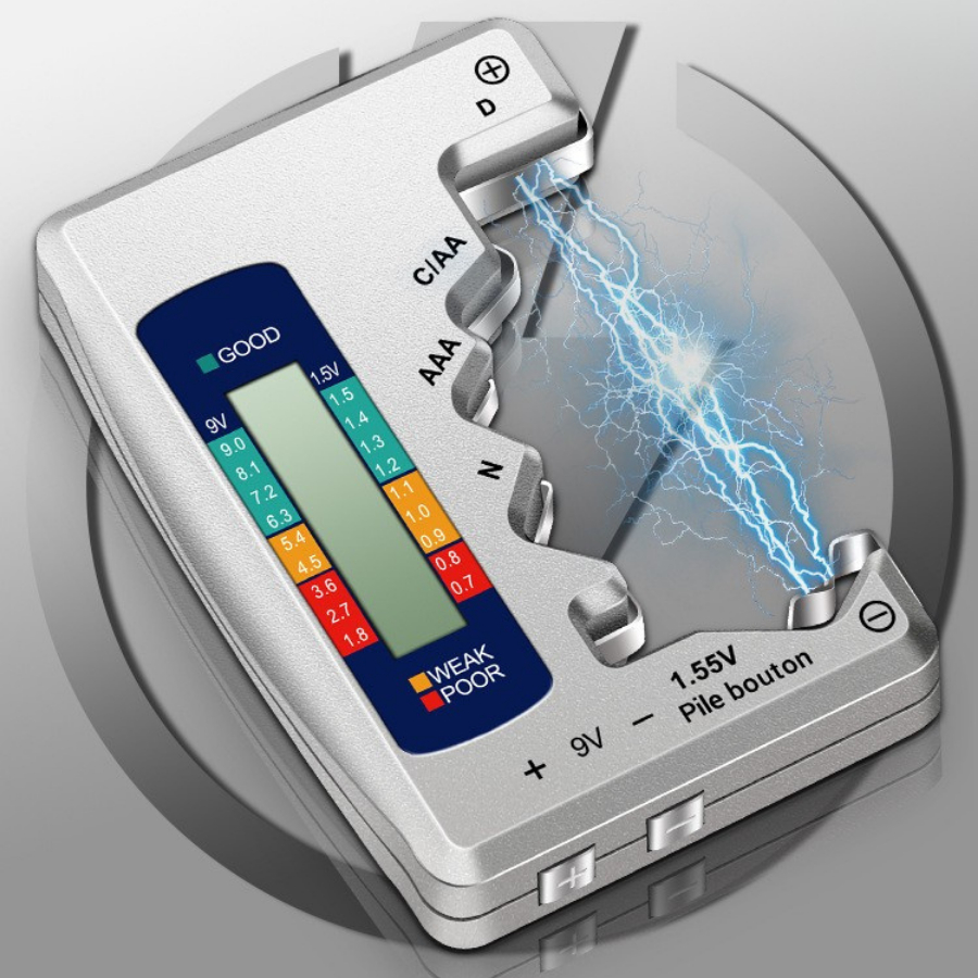 เครื่องทดสอบแบตเตอรี่ 9V N D C AA AAA แบบดิจิตอล ทดสอบความจุแบตเตอรี่ แม่นยํา Battery Tester