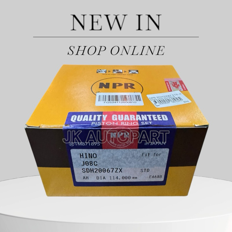 แหวนลูกสูบ รถยนต์ ฮีโน่ HINO JO8C ยี่ห้อ NPR SDH20067 ขนาด 114 มิล 3x2x4 piston ring/RDBBKP