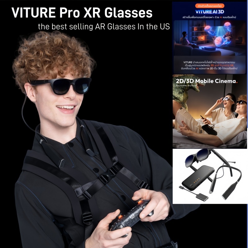 【New】Viture Pro XR / AR แว่นตา 135" 120Hz Full HD UltraClarity Display แว่นตาอัจฉริยะสําหรับ 1phone Android/Mac/PC/Steam