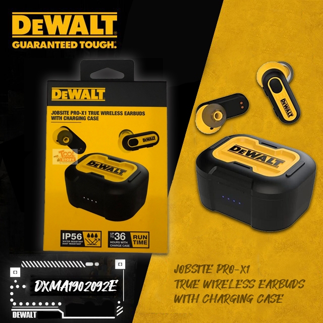 DeWALT DXMA1902092E Earbuds หูฟัง Jobsite Pro-X1 True Wireless Earbuds พร้อม Case และ อุปกรณ์