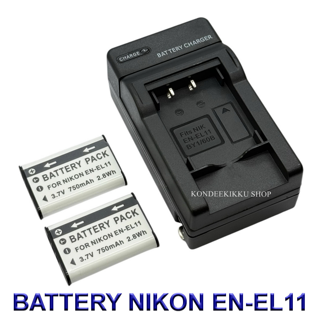 EN-EL11  ENEL11 Battery and Charger For Nikon Coolpix S01, Coolpix S550, Coolpix S560 BY KONDEEKIKKU SHOP