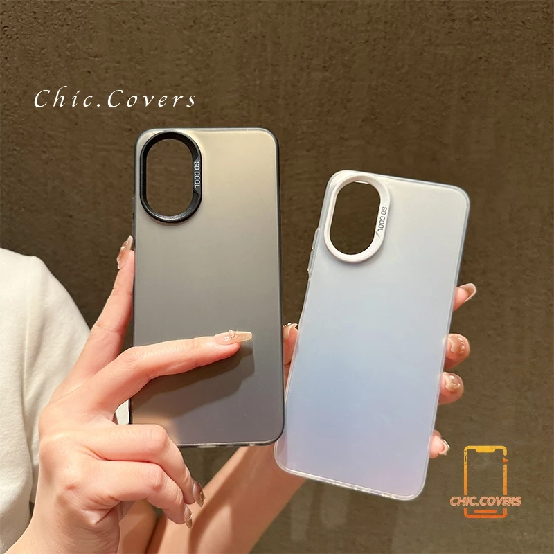 เคสแข็ง เนื้อแมตต์ สีเงิน หรูหรา สําหรับ เคส OPPO A7 A15 A16 A92 A9 A95 A57 A78 A18 A94 A3 A60 A93 A98 A79 A60 A58 A3S