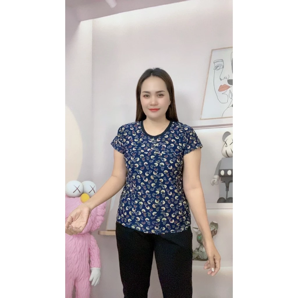 เสื้อลายดอกดำ แขนสั้น อก32-40นิ้ว รุ่น314 thumbnail 9
