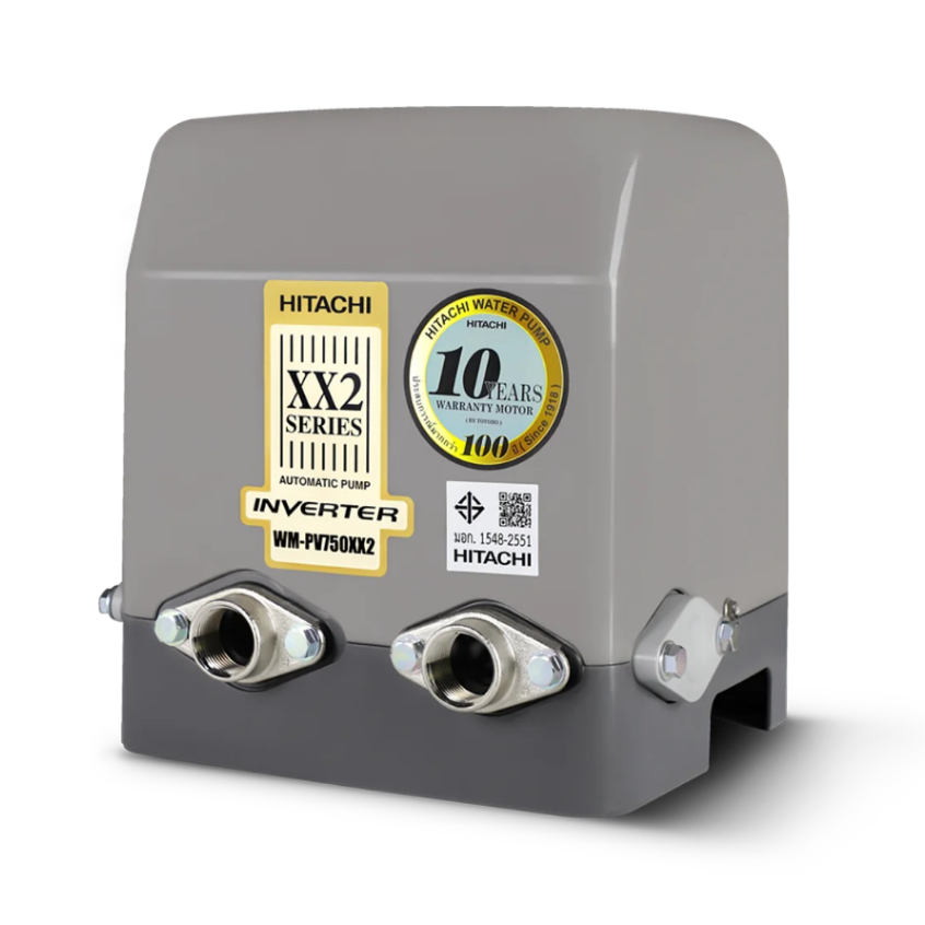 HITACHI ปั๊มน้ำอัตโนมัติ รุ่น WM-PV750 XX2 กำลัง 750 วัตต์ ระบบอินเวอร์เตอร์ ปั้มน้ำ ปั๊มน้ำอินเวอเต
