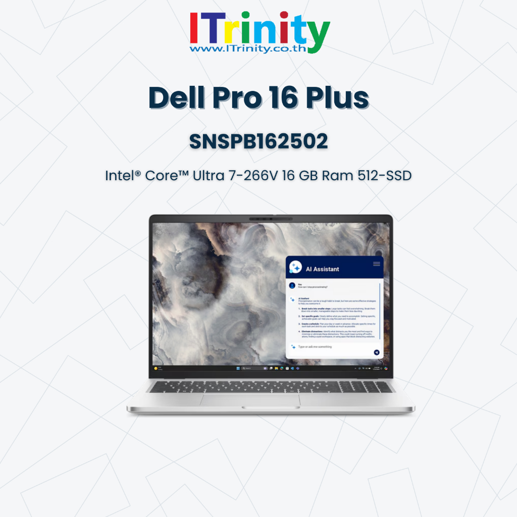 Dell Pro 16 Plus Laptop SNSPB162502 U7 เดลล์ คอมพิวเตอร์พกพา 16 นิ้ว รับประกัน 3ปี On-Site