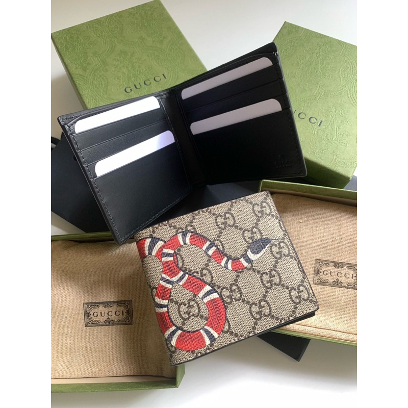 👑ผ่อน0%~แท้100%👑งูดำ กระเป๋าสตางค์ Gucc wallet งานชอป ลายงู