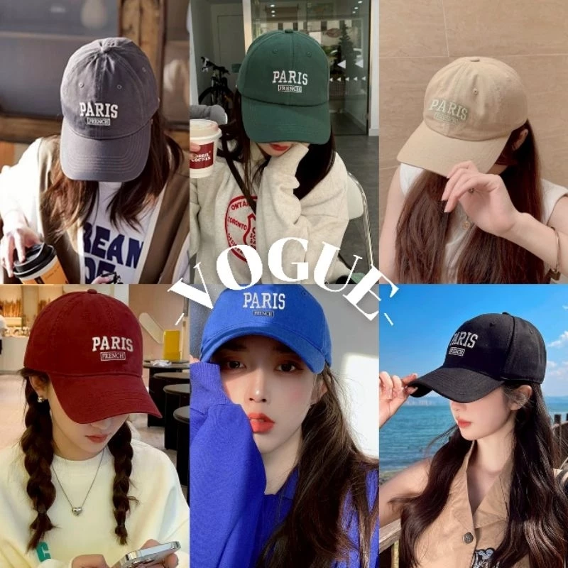 Vogue🌟พร้อมส่ง🌟 หมวกแก๊ปเบสบอล ปัก PARIS หมวกแก๊ป มี 5 สี (MK-3)
