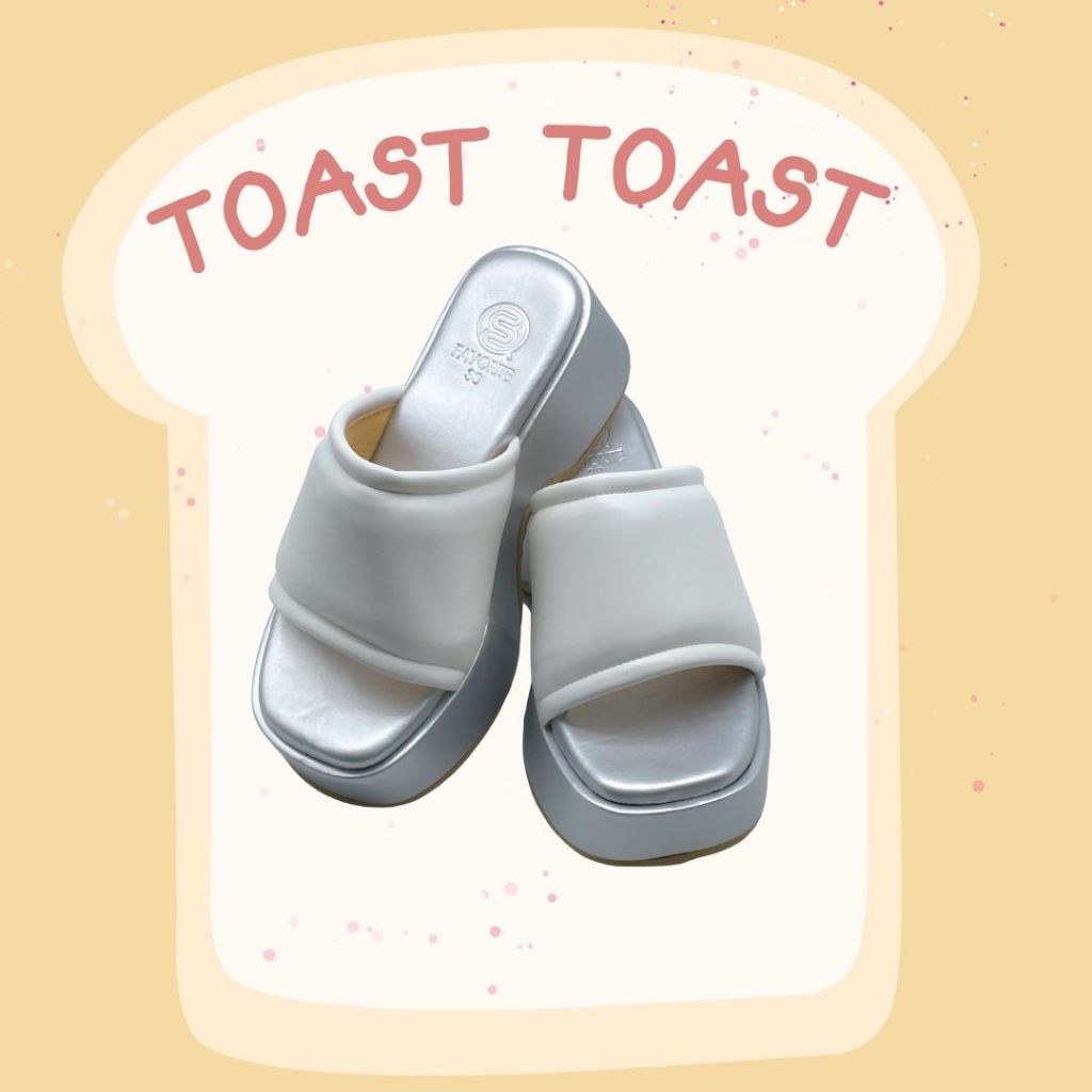 TOAST size 36-45 รองเท้าส้นตึก พื้นนุ่ม ทูโทน ใส่สบาย นุ่มนิ่ม