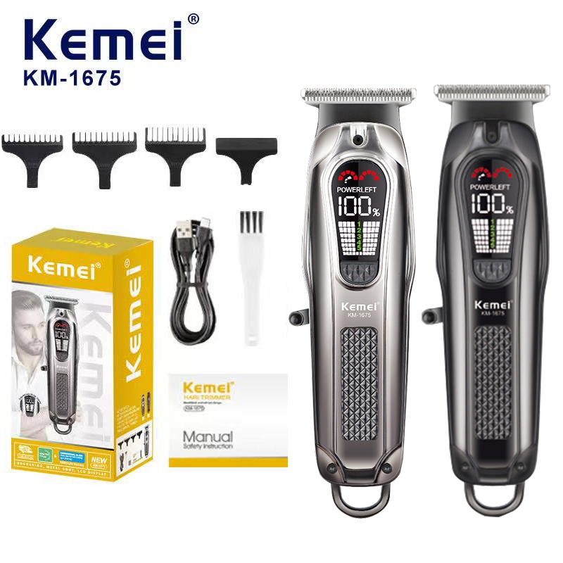 Kemei Km-1675 ปัดเตอร์เลี่ยนตัดผม กันขอบ ปัดเตอร์เลี่ยนไร้สายความถี่มอเตอร์ปรับได้5ระดับ  สินค้าจับถนัดมือ เหมาะกับช่างห