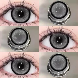 สินค้าสปอต(COD) คอนแทคเลนส์สีเทาอ่อนเด่นเลนส์สีที่ขายร้อนจะใช้ได้เป็นเวลา 1 ปี ความชุ่มชื้นบางเฉียบ