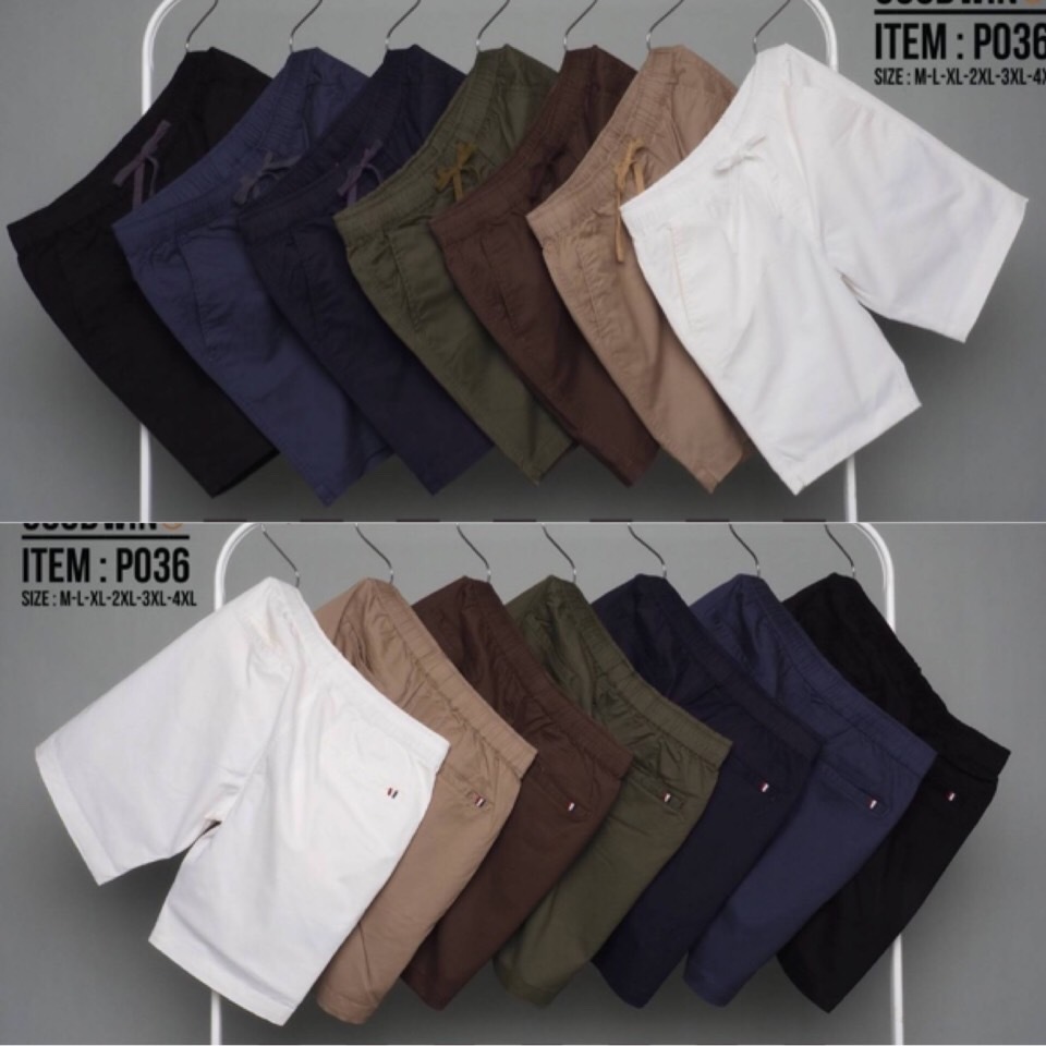 JXP Cotton Shorts Men's กางเกงยีนส์ขาสั้นผู้ชาย ทรงขาสั้นเหนือเข่า ผ้าคอตต่อล มี7สี เอวยางมีเชือก ผ้ายืดใส่สบาย M-5XL