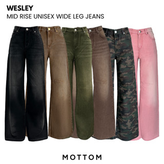 MOTTOM - WESLEY Mid Rise Wide Leg Jeans (Unisex)
