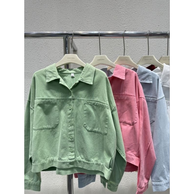 Jacket เชิ้ตรุ่นใหม่ ดีเทลกระเป๋าหน้าคู่ ป้ายwanwan